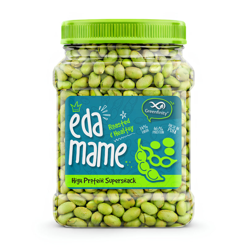 Greenfinity Roasted Edamame 250g | High Protein Vegan Snack | Roasted Not Fried Soybeans | Healthy Crunchy Diet Snack for Gym, Weight Loss & Office | Premium Plant Protein