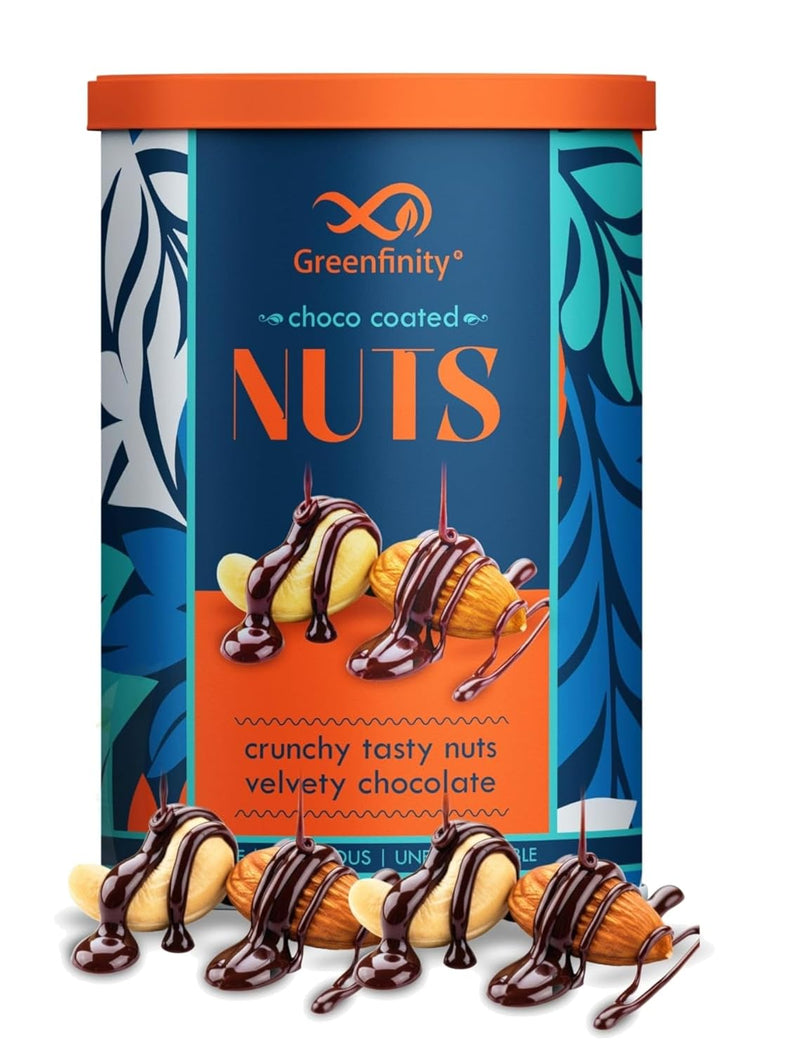 GreenFinity Chocolate Coated Dry Fruits | Premium Cashews & Almonds 200g