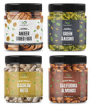 GreenFinity Dry Fruits Combo Pack - 1kg (Almonds, Cashews, Green Raisins, Anjeer - Each 250g)
