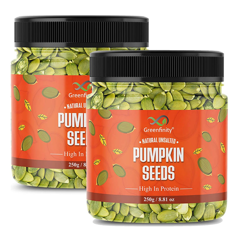 GreenFinity Fresh Raw Pumpkin Seeds 250 Gram (Pack Of 2)