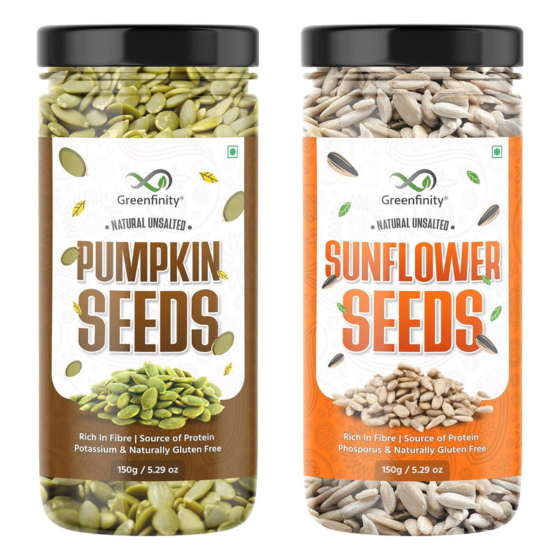 GreenFinity Healthy Seeds Combo Pack- Pumpkin and Sunflower (150g Each)