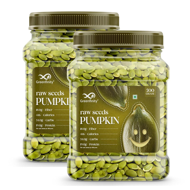 GreenFinity AAA Pumpkin Seeds - 500g (Pack of 2)